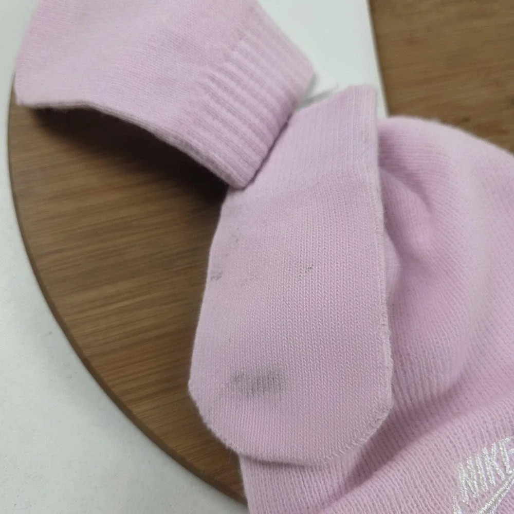 Nike Beanie Hat Mittens Set Infant Girls One Size Pink Knit Cuffed Logo
